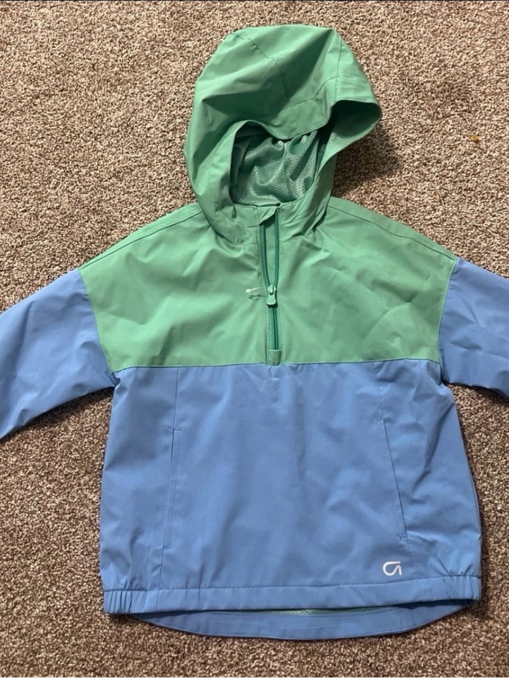 GAP Kids Two-Tone Hooded Windbreaker - Mint Green & Sky Blue